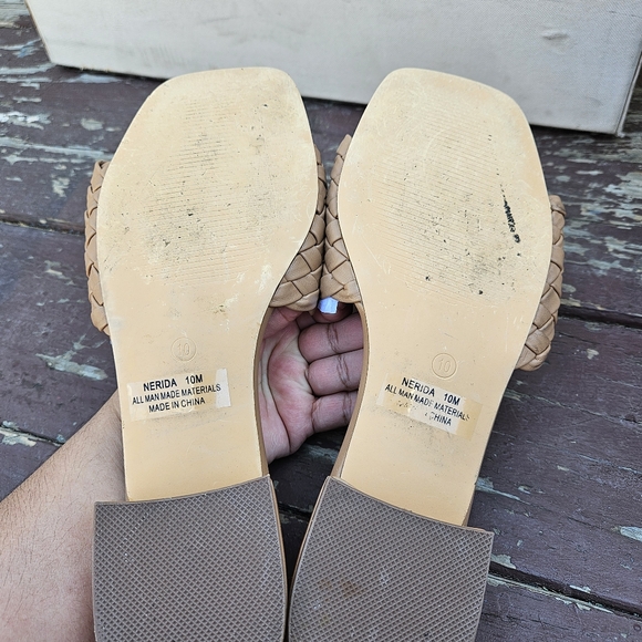 Rachel Zoe Tan Woven Slide Sandals Womens Size 10 - Picture 16 of 16